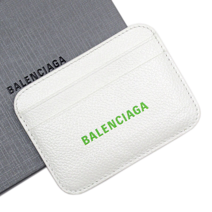 Balenciaga Wallet Passport Leather White Green Balenciaga Wallet Passport Leather White Green